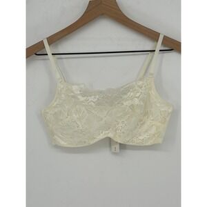 Soma Brianna Camisole Bra Women 36D Ivory Lace Underwire Lingerie Bridal Dainty